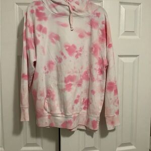 PINK Victoria's Secret Pink and White Tie-Dye Sweater